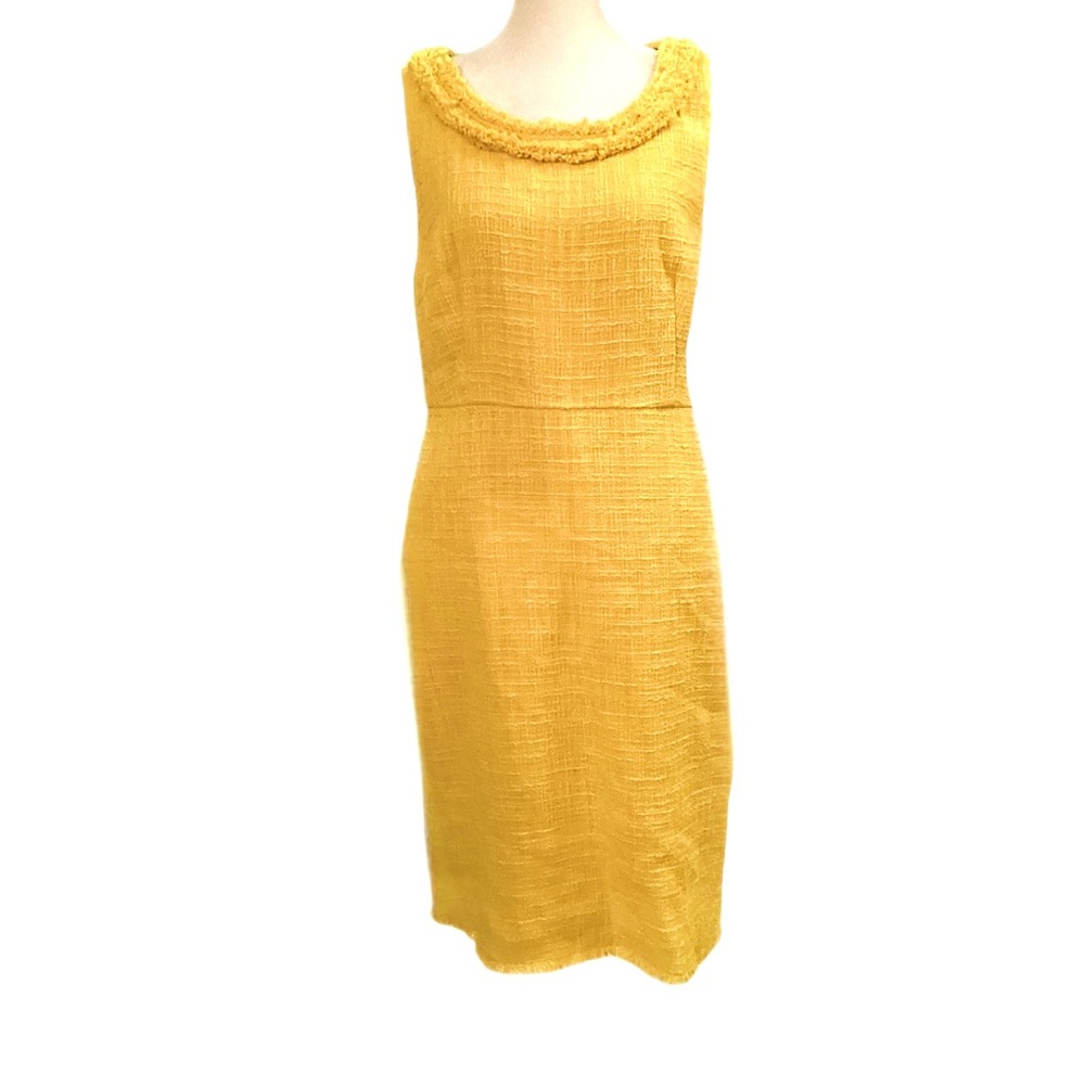 NWT J. Crew Sheath Dress in Textured Fringe Tweed - Size 10 Petite - Picture 3 of 9